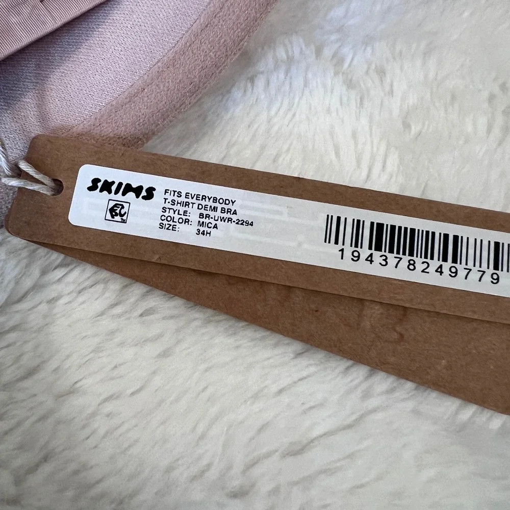 Skims Women's Fits Everybody T-Shirt Demi Bra Mica Tan 34H BR-UWR-2294 NWT - Picture 6 of 10